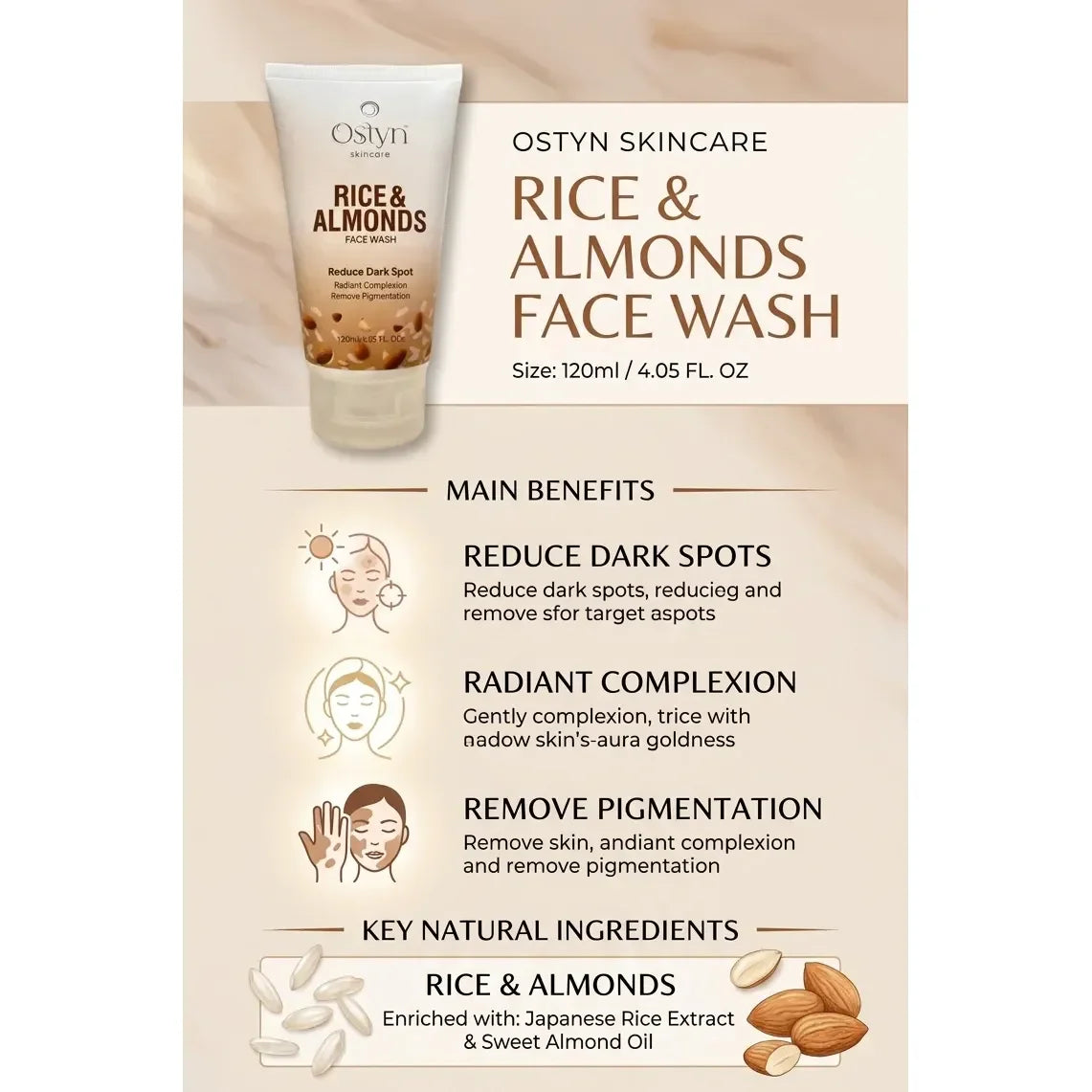 Ostyn Rice & Almonds Face Wash