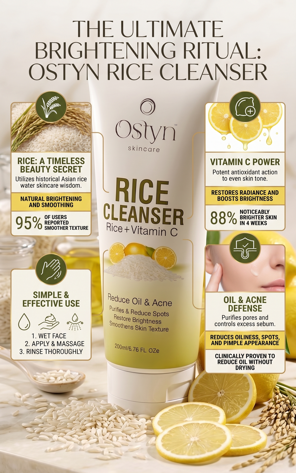 Ostyn Rice Cleanser – Rice + Vitamin C