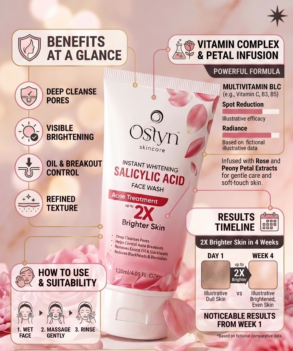 Ostyn Instant Whitening Salicylic Acid Face Wash