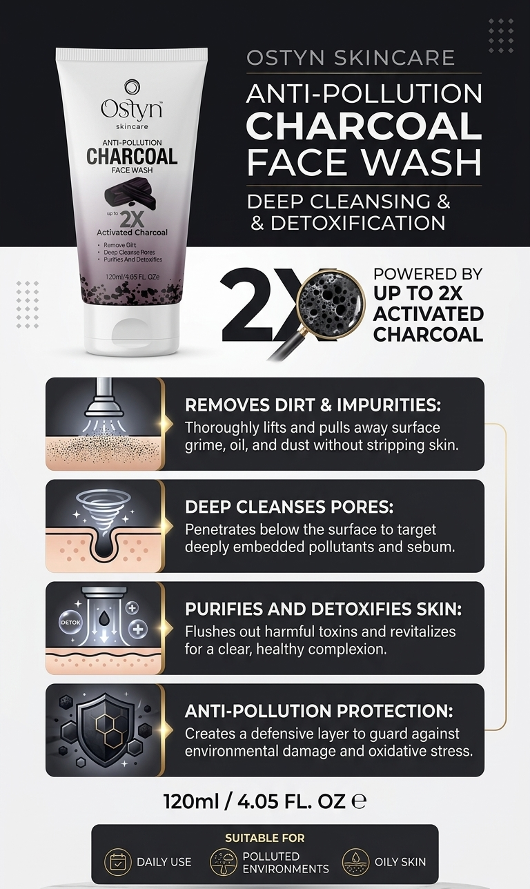 Ostyn Anti-Pollution Charcoal Face Wash