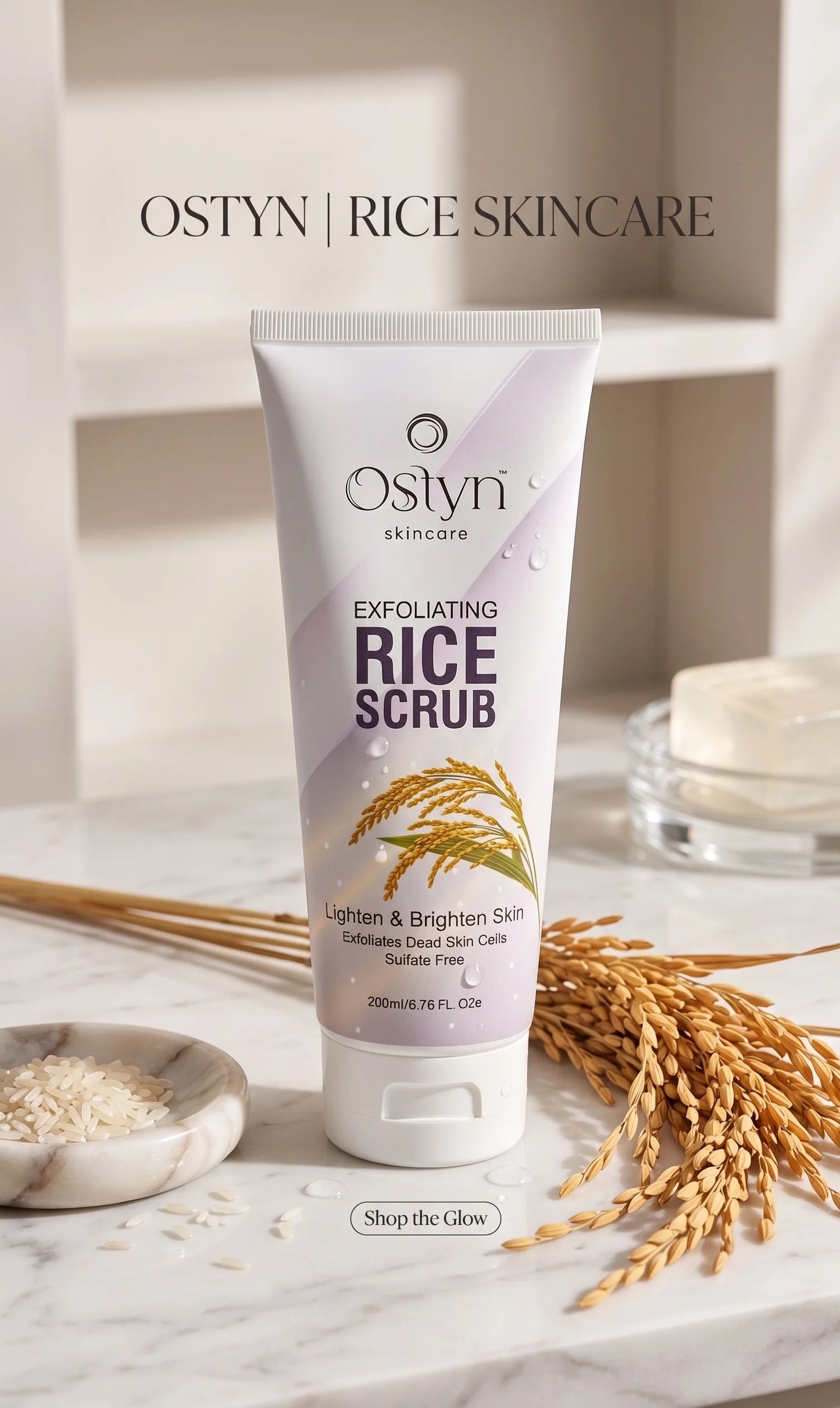 Ostyn Exfoliating Rice Scrub – Lighten & Brighten Skin