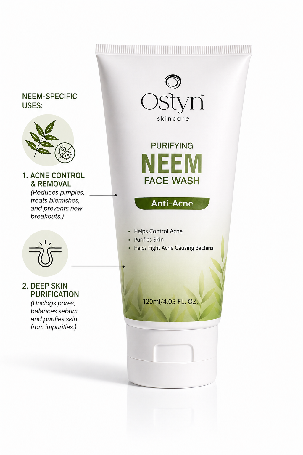 Ostyn Neem Face Wash Foam Gentle Purifying Cleanser